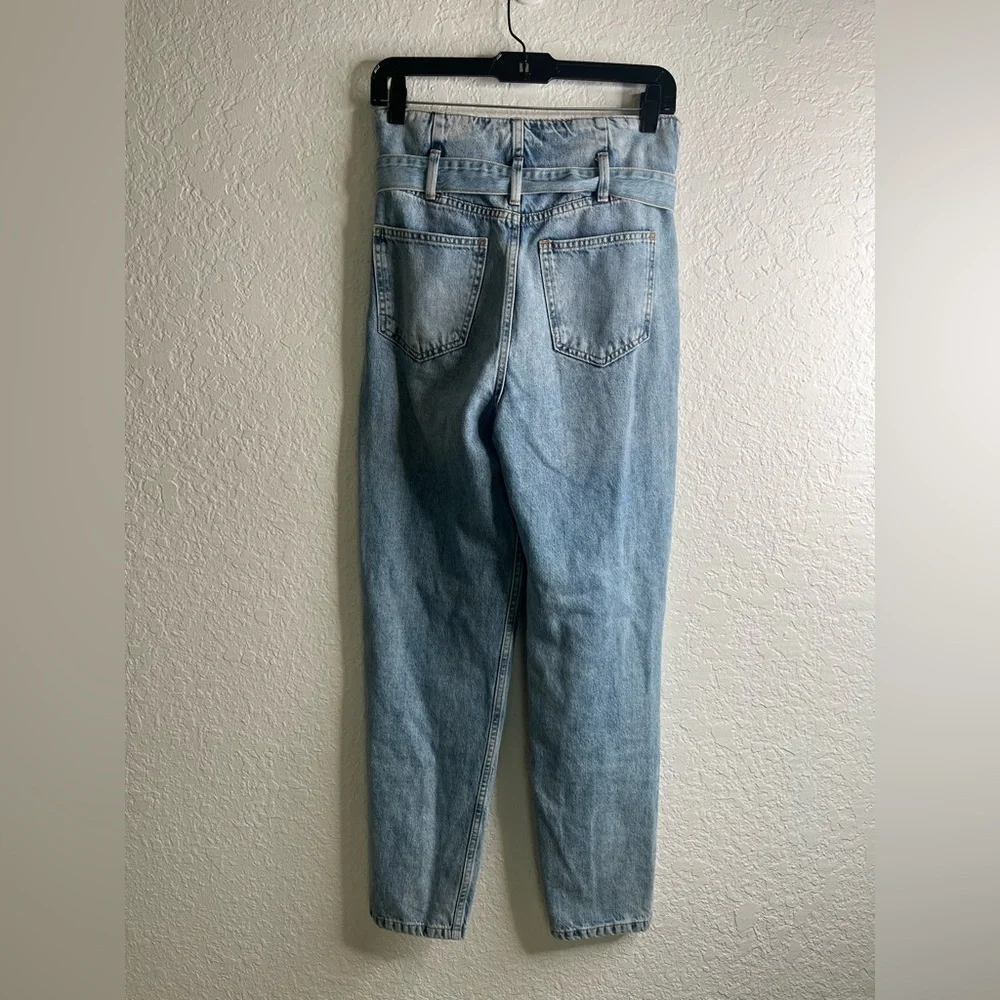 Anine Bing Jeans‎ Everly Paper Bag Waist High Rise Denim Women's Size 25 Blue